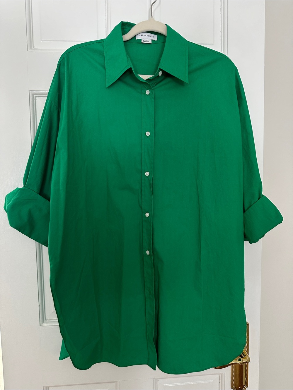 Urban Revivo Bright Green Button-Down Oversized Shirt